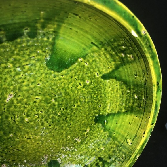 Mid Century Modern PV ITALY Pottery Bowl Textured Drip Glaze 7343 Bitossi Style - Picture 2 of 4